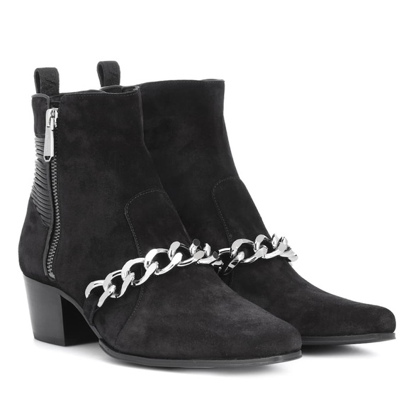 Balmain Shoes - Balmain Calfskin Chain-Trim Ella Boots